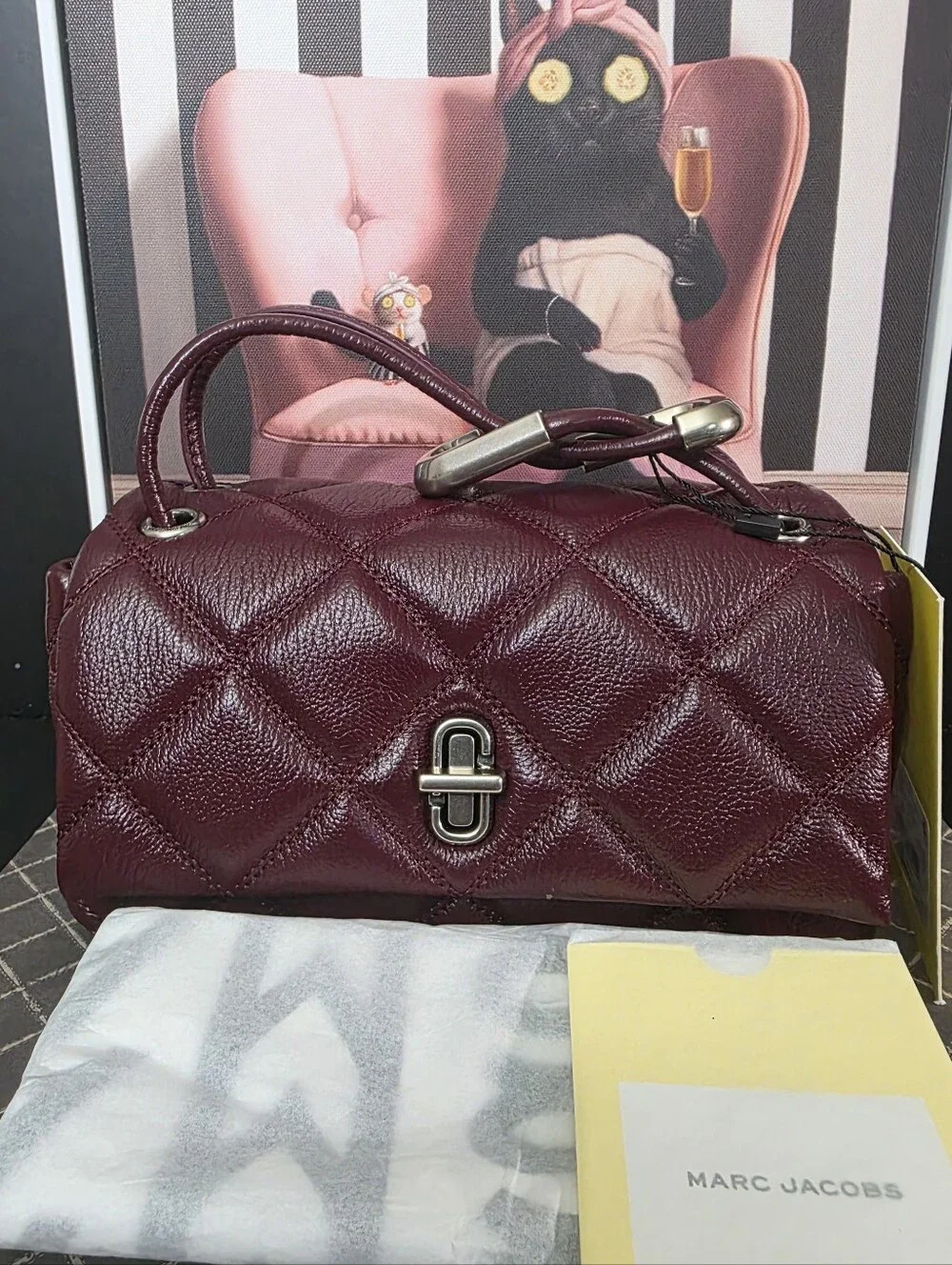 Marc Jacobs Quilted Leather Top-Handle Bag in Bordeaux